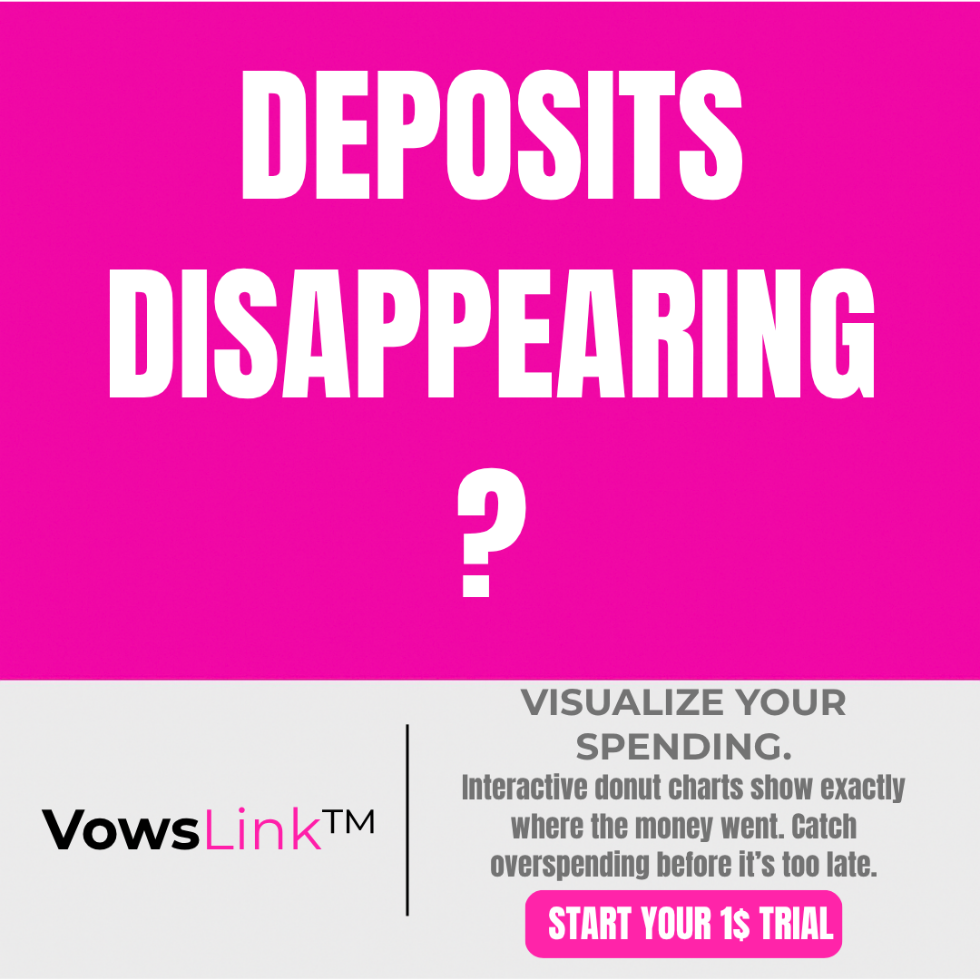 Wedding Payment Tracker — Never Lose Track of a Deposit Again | VowsLink · $1 Trial