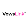 VowsLink logo with black and pink text on white background