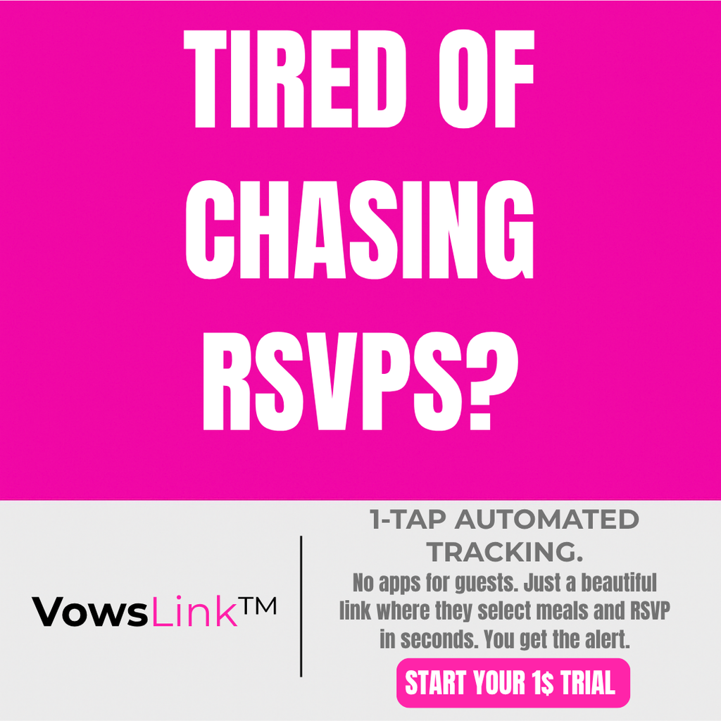 Tired of chasing RSVPs? VowsLink offers 1-tap automated wedding RSVP tracking with a simple link for guests.